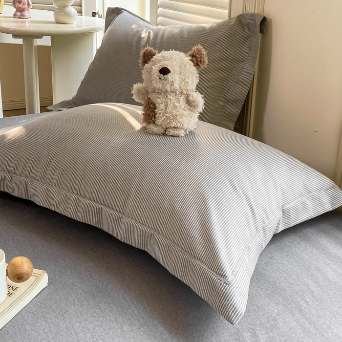 91家纺网 家纺一手货源 找家纺 优品阁 2024新款全棉磨毛四件套单品系列-单枕套 邦尼-灰