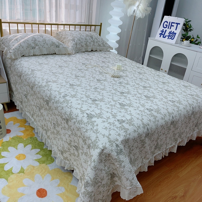 91家纺网 家纺一手货源 找家纺 2024新款亲肤舒适法式床盖三件套 堡垒