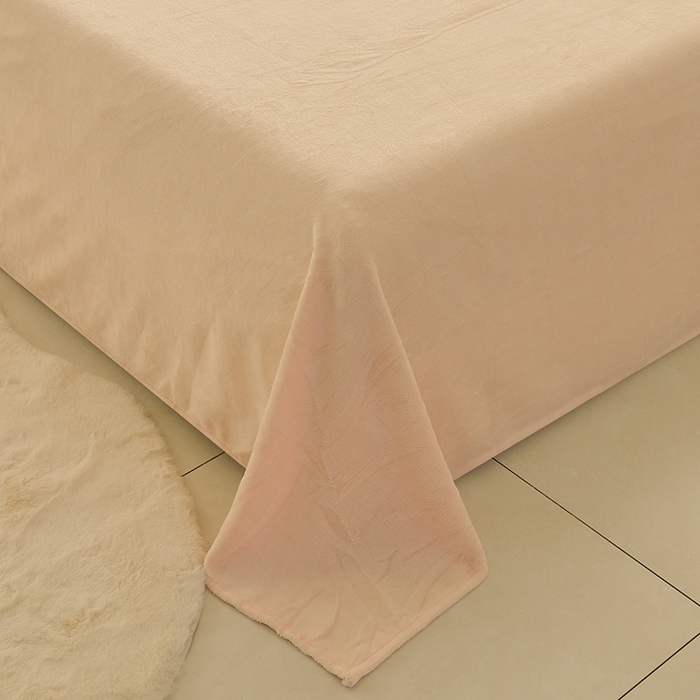 91家纺网 家纺一手货源 找家纺 简爱家纺 2025新款轻奢欧式加厚高克重牛奶绒四件套 奶杏色