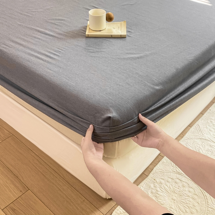 91家纺网 家纺一手货源 找家纺 优品阁 2024新款全棉磨毛四件套单品系列-单床笠 邦尼-灰