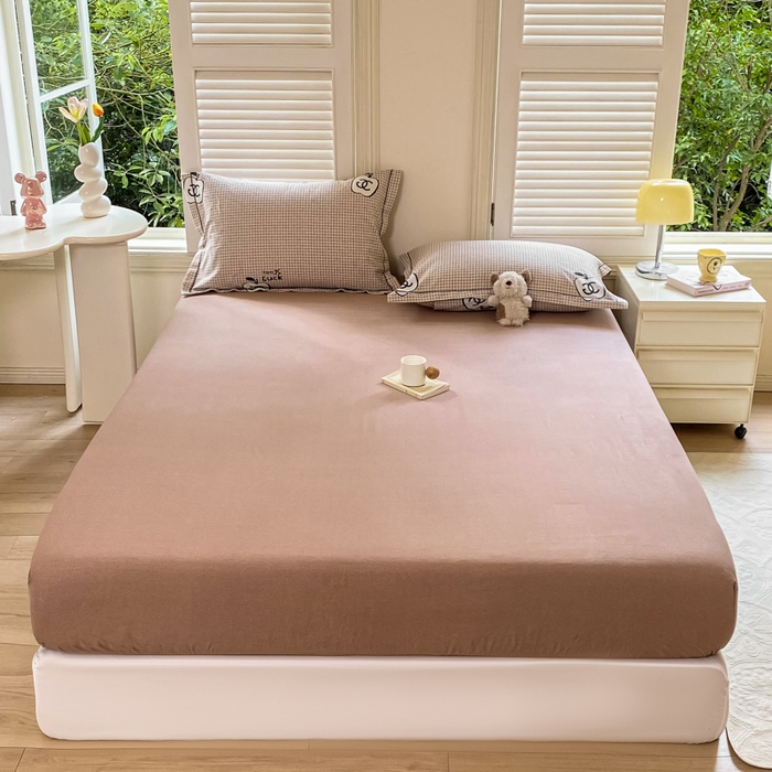 91家纺网 家纺一手货源 找家纺 优品阁 2024新款全棉磨毛四件套单品系列-单床笠 千爱