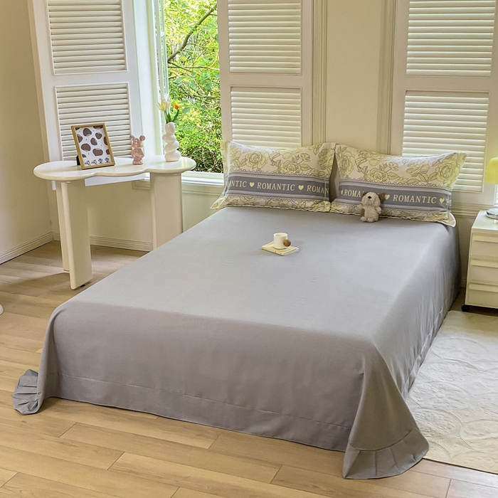 91家纺网 家纺一手货源 找家纺 优品阁 2024新款亲肤舒适全棉磨毛单床单 初恋-灰