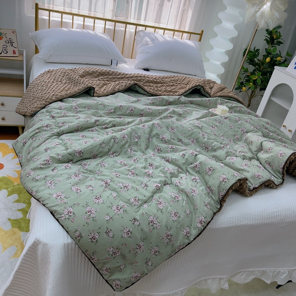 91家纺网 家纺一手货源 找家纺 暖居 2024新款嵌条豆豆被 茂林