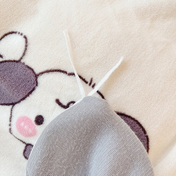 91家纺网 家纺一手货源 找家纺 2024秋冬A类牛奶绒加厚夹棉床笠+牛奶绒被套四件套爱心狗