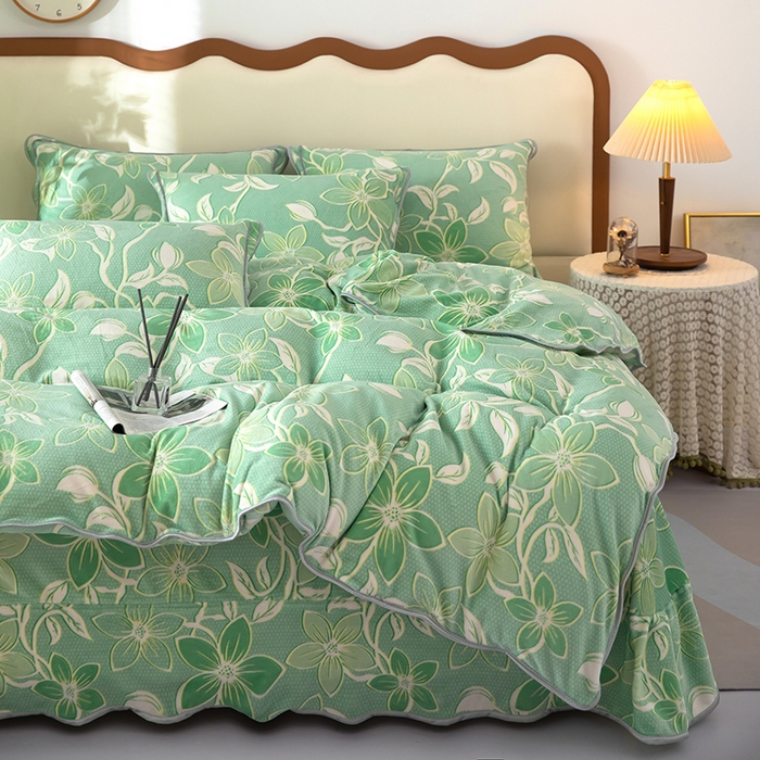 91家纺网 家纺一手货源 找家纺 雨萝家纺 2024新款亲肤舒适牛奶绒四件套 快乐指南