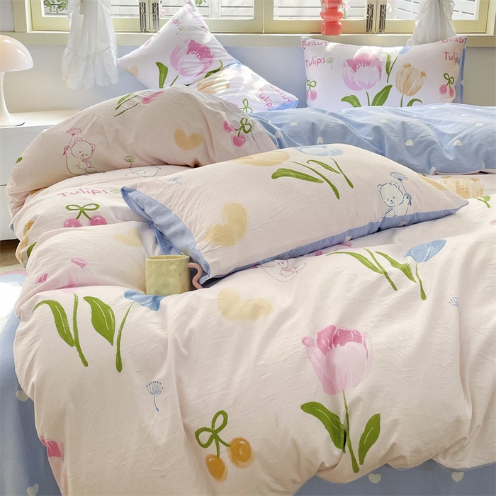 91家纺网 家纺一手货源 找家纺 盛秋家纺 2025新款卡通单被套艾琳+蓝爱心