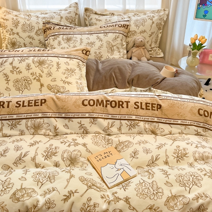 91家纺网 家纺一手货源 找家纺 （总）慕尚家纺 2024新款3.5kg高克重田园花卉类牛奶绒四件套