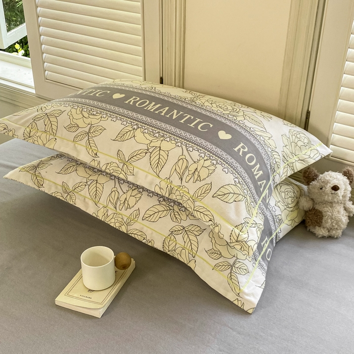 91家纺网 家纺一手货源 找家纺 优品阁 2024新款全棉磨毛四件套单品系列-单枕套 初恋-灰