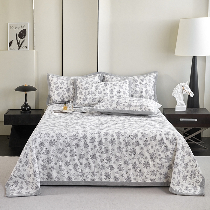 91家纺网 家纺一手货源 找家纺 莎果家纺 2025秋冬一面天丝一面绒高温砂洗床盖三件套 素问