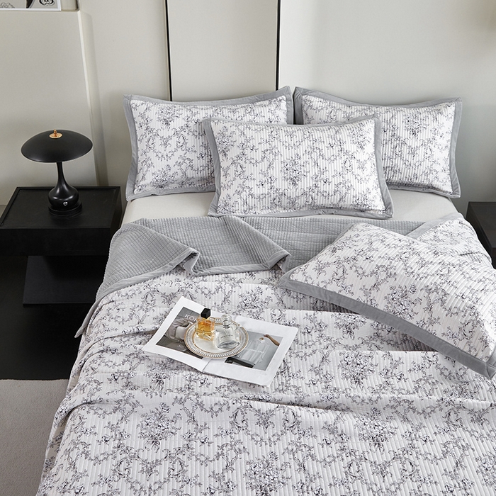 91家纺网 家纺一手货源 找家纺 莎果家纺 2025秋冬一面天丝一面绒高温砂洗床盖三件套 摩西