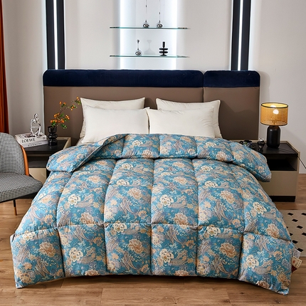 91家纺网 家纺一手货源 找家纺 （总）联林家纺 2024新款全欧式3D数码印花冬被鹅绒羽丝被化纤春秋冬被