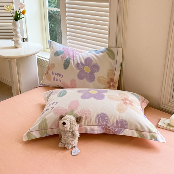 91家纺网 家纺一手货源 找家纺 优品阁 2024新款全棉磨毛四件套单品系列-单枕套 洛城时光