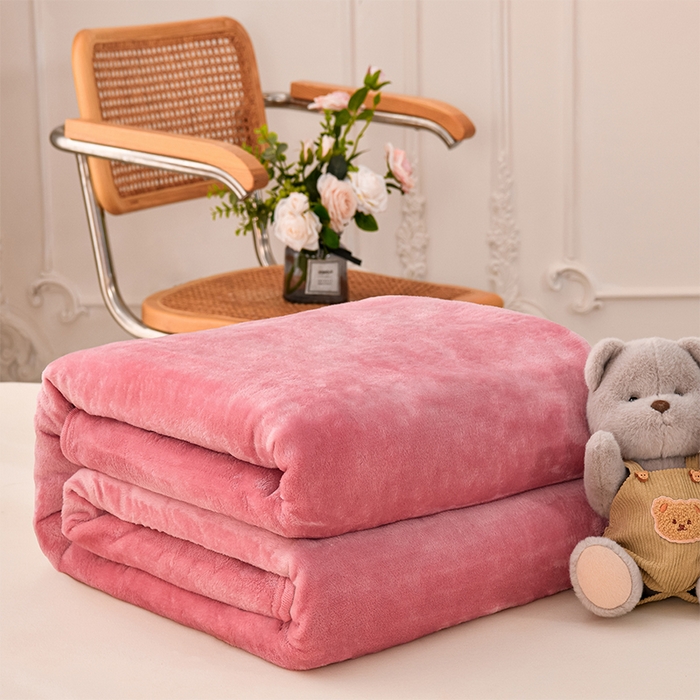 91家纺网 家纺一手货源 找家纺 仟人梦 2024新款A类高克重保暖法兰绒多功能保暖毛毯 豆沙