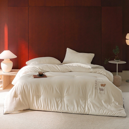 91家纺网 家纺一手货源 找家纺 （总）2024新款7A莫兰迪羊绒艾阳棉提花春秋被子被芯