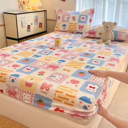 91家纺网 家纺一手货源 找家纺 （总）寻米 2024新款加厚保暖牛奶绒床笠