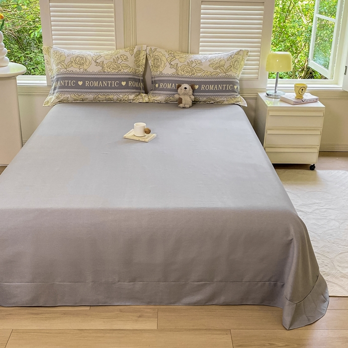 91家纺网 家纺一手货源 找家纺 优品阁 2024新款亲肤舒适全棉磨毛单床单 初恋-灰