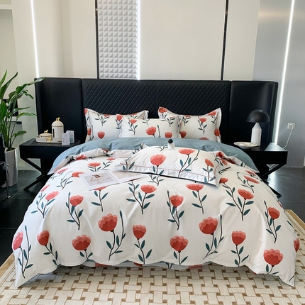 91家纺网 家纺一手货源 找家纺 名佰蕙家纺 2024新款银丝抗菌全棉功能性四件套 朱丹