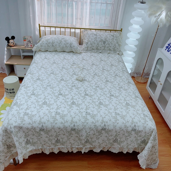 91家纺网 家纺一手货源 找家纺 2024新款亲肤舒适法式床盖三件套 堡垒