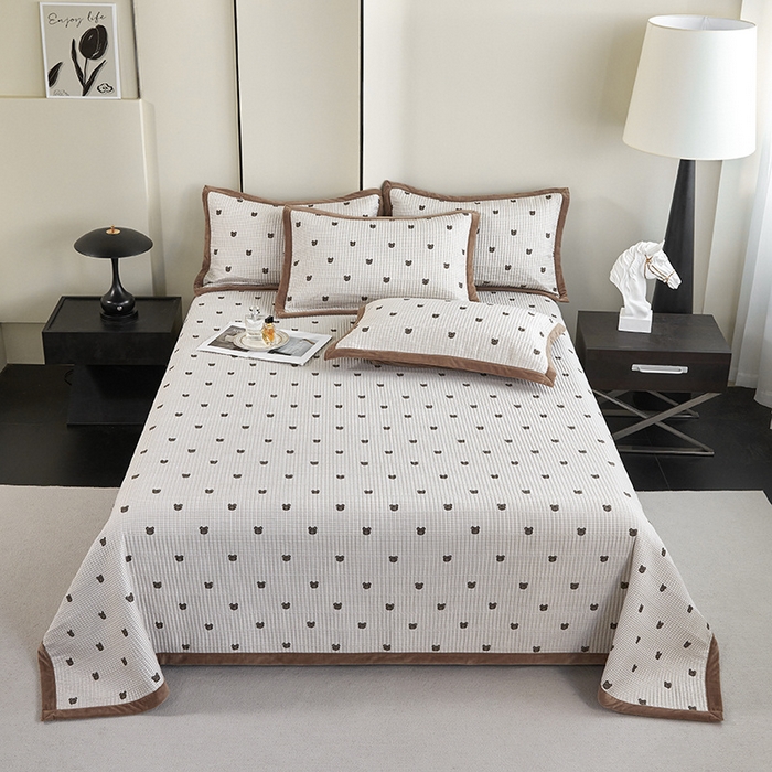 91家纺网 家纺一手货源 找家纺 （总）莎果家纺 2025秋冬一面天丝一面绒高温砂洗床盖三件套