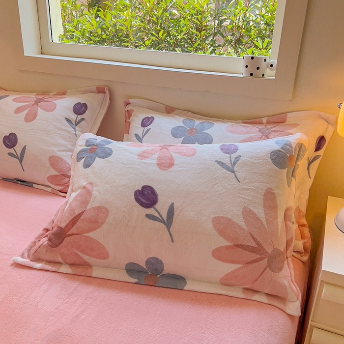 91家纺网 家纺一手货源 找家纺 慕尚家纺 2025新款3.5kg高克重田园花卉类牛奶绒四件套 苏格兰