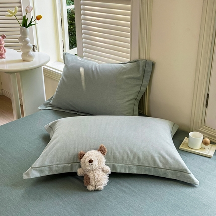 优品阁 2024新款全棉磨毛四件套单品系列-单枕套 邦尼-绿