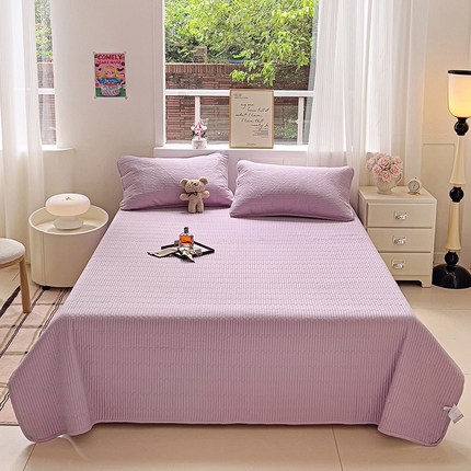 漫时光 2025新款40支全棉纯色夹棉床盖款 绝绝紫