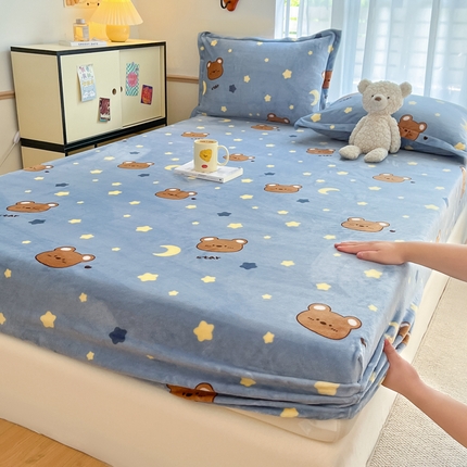 91家纺网 家纺一手货源 找家纺 （总）寻米 2024新款加厚保暖牛奶绒床笠