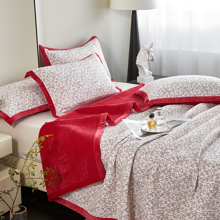 91家纺网 家纺一手货源 找家纺 莎果家纺 2025秋冬一面天丝一面绒高温砂洗床盖三件套 溪隐