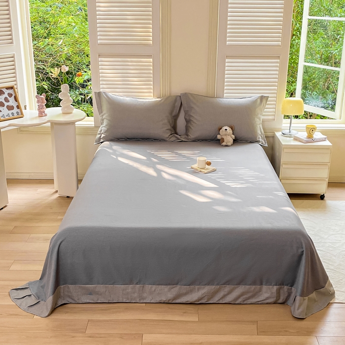 91家纺网 家纺一手货源 找家纺 优品阁 2024新款亲肤舒适全棉磨毛单床单 邦尼-灰