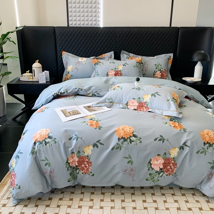 91家纺网 家纺一手货源 找家纺 名佰蕙家纺 2024新款银丝抗菌全棉功能性四件套 丹姿-兰