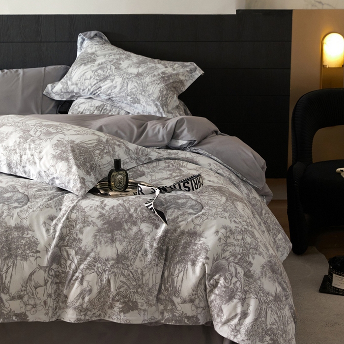 91家纺网 家纺一手货源 找家纺 2025秋冬保暖加厚绒类羽零™绒四件套-【卡米拉】（标准号全网控价(折后券后)不低于159元，（拿货价会员减20元)） 卡米拉灰