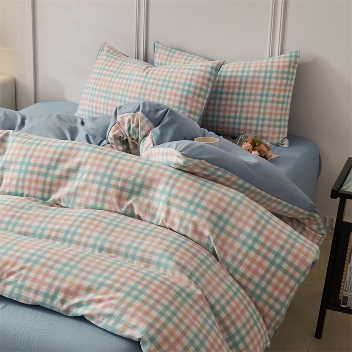 91家纺网 家纺一手货源 找家纺 盛秋家纺 2025新款格子单被套朵拉+海清