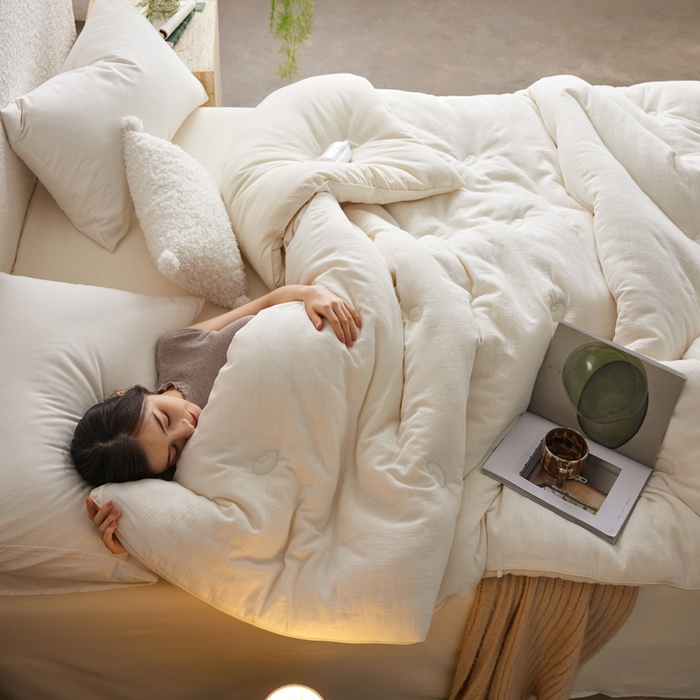 91家纺网 家纺一手货源 找家纺 莱福仕家纺 2024新款A类芯氧提花55%大豆被春秋被冬被 缘来