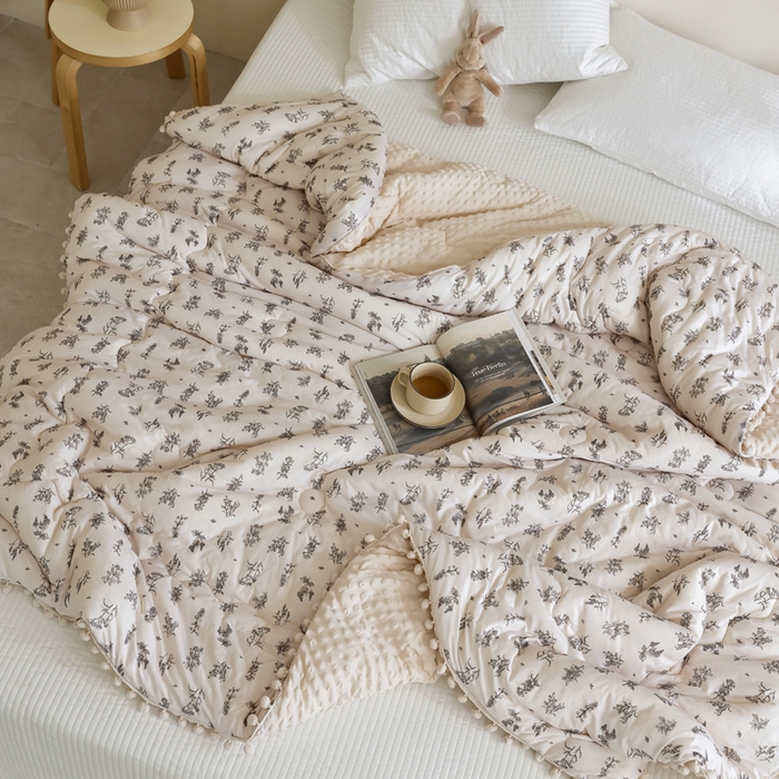 91家纺网 家纺一手货源 找家纺 （总）U被家纺 2025新款针织棉球球系列豆豆冬被被子被芯