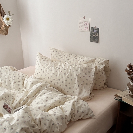 91家纺网 家纺一手货源 找家纺 （总）恋恋三季 2024新款纯棉印花韩式田园碎花四件套-秋野-第一组