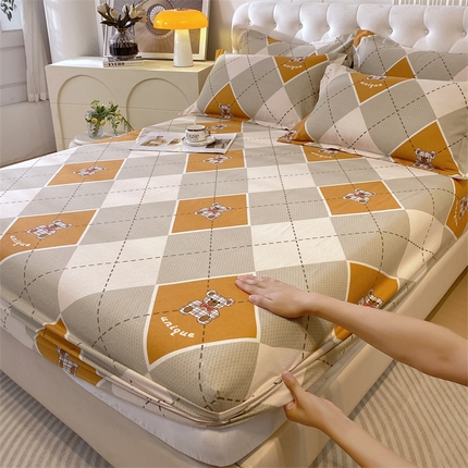 91家纺网 家纺一手货源 找家纺 （总）2024新款.亲肤舒适加厚磨毛印花系列单床笠