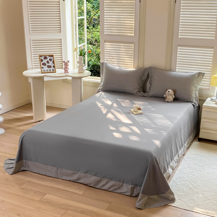91家纺网 家纺一手货源 找家纺 优品阁 2024新款亲肤舒适全棉磨毛单床单 邦尼-灰