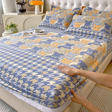 91家纺网 家纺一手货源 找家纺 （总）2024新款.亲肤舒适加厚磨毛印花系列单床笠