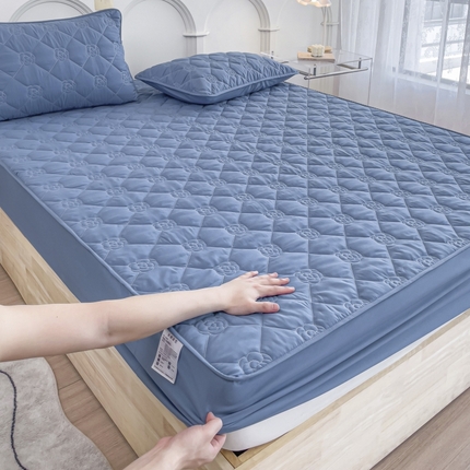 91家纺网 家纺一手货源 找家纺 （总）丝涟家居 2025新款A类亲肤棉防水防污床笠--花朵款