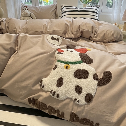 91家纺网 家纺一手货源 找家纺 （总）吉象家纺 2024新款全棉斜纹毛巾绣混搭四件套