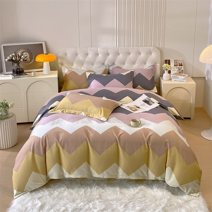 91家纺网 家纺一手货源 找家纺 （总）2024新款.亲肤舒适加厚磨毛印花系列四件套