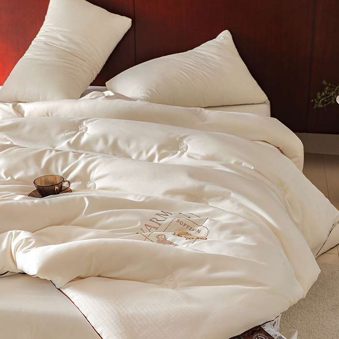 91家纺网 家纺一手货源 找家纺 （总）2024新款7A莫兰迪羊绒艾阳棉提花春秋被子被芯