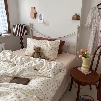 91家纺网 家纺一手货源 找家纺 （总）恋恋三季 2024新款纯棉印花韩式田园碎花四件套-秋野-第二组