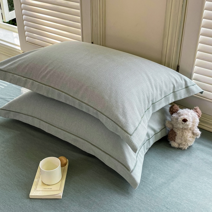 91家纺网 家纺一手货源 找家纺 优品阁 2024新款全棉磨毛四件套单品系列-单枕套 邦尼-绿