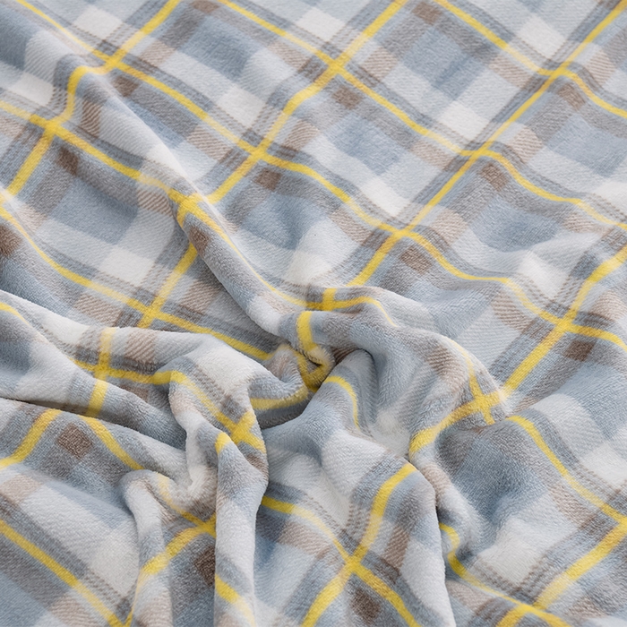 91家纺网 家纺一手货源 找家纺 仟人梦 2024新款A类高克重保暖法兰绒多功能保暖毛毯 简约蓝