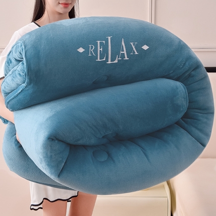 牛魔王家居 2024新款加厚牛奶绒绣花冬被春秋被大豆被被子 牛奶绒+月光蓝