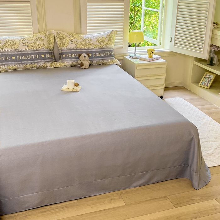 91家纺网 家纺一手货源 找家纺 优品阁 2024新款亲肤舒适全棉磨毛单床单 初恋-灰