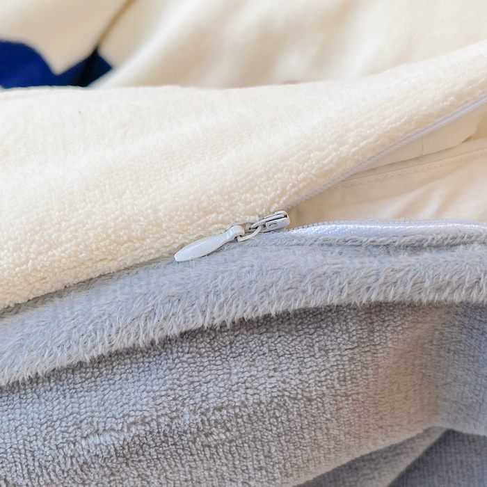 91家纺网 家纺一手货源 找家纺 2024秋冬A类牛奶绒加厚夹棉床笠+牛奶绒被套四件套妙妙熊