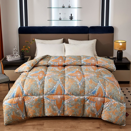 91家纺网 家纺一手货源 找家纺 （总）联林家纺 2024新款全欧式3D数码印花冬被鹅绒羽丝被化纤春秋冬被