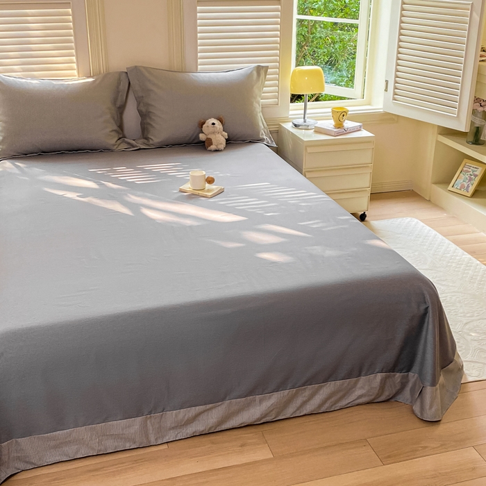 91家纺网 家纺一手货源 找家纺 优品阁 2024新款亲肤舒适全棉磨毛单床单 邦尼-灰